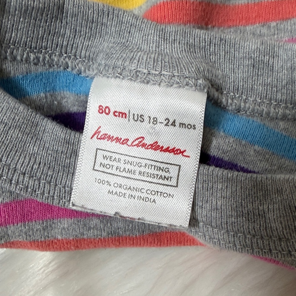 Hanna Andersson Rainbow Stripe Organic Cotton Pajama 2 Piece Set - Picture 8 of 8